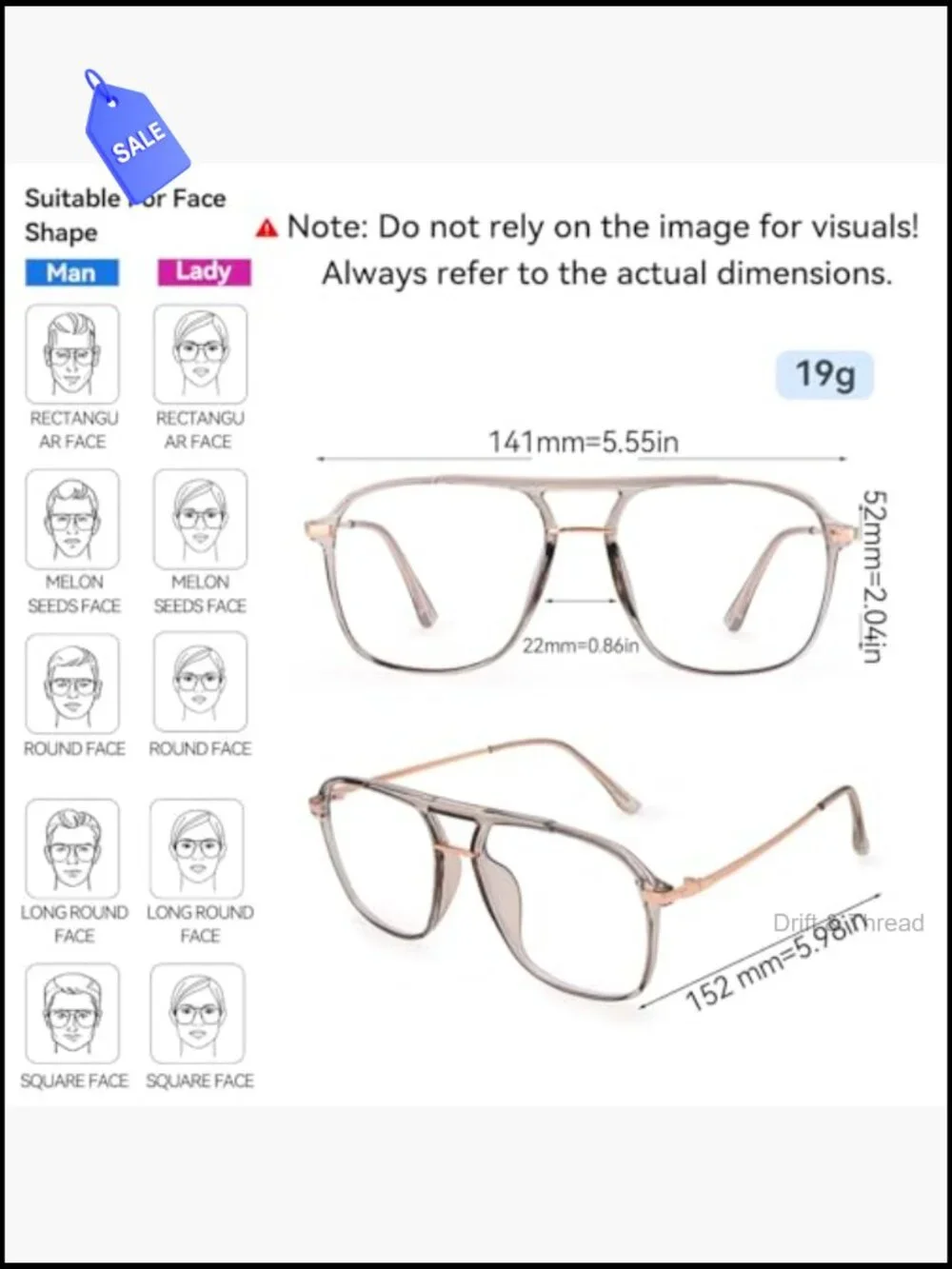 Oversized Aviator Blue Light Blocking Glasses for Women Men TR90 Frame Anti Eye
